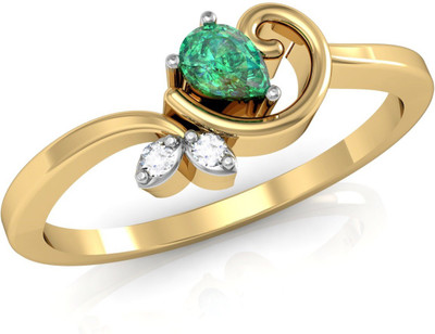 

Vachya Glory 18kt Diamond, Emerald Yellow Gold ring(Yellow Gold Plated)