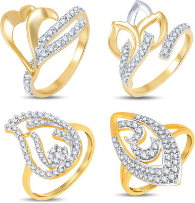 

Sukkhi Alloy Cubic Zirconia Gold-plated Plated Ring Set, Gold;white