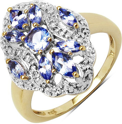 Johareez Sterling Silver Tanzanite Sterling Silver Plated Ring, Purple
