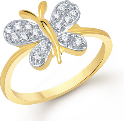 87% OFF on VK Jewels Butterfly Shaped for Women and Girls Alloy Cubic Zirconia Gold Plated Ring