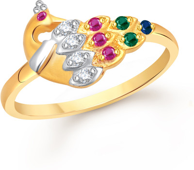 

VK Jewels Coloring Mayur Alloy Cubic Zirconia Gold-plated Plated Ring