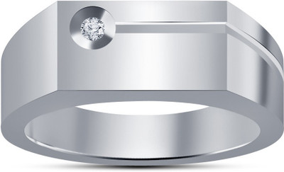 

Vorra Fashion Simple Band Mens Sterling Silver Cubic Zirconia Platinum Plated Ring
