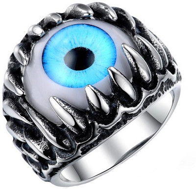 

Yellow Chimes Bulls Stainless Steel Ring, Blue