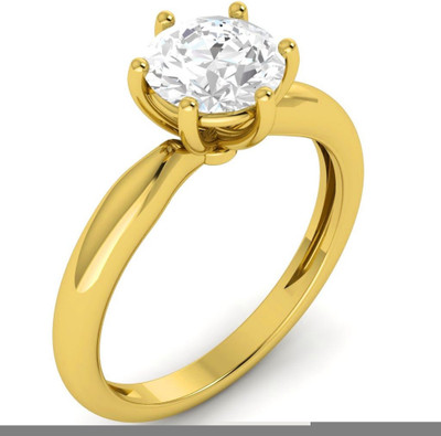 

Parshva Diam Sterling Silver Cubic Zirconia Gold-plated Plated Ring, Yellow