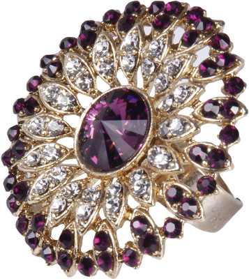 Pink Rose Love Alloy Ring, Purple