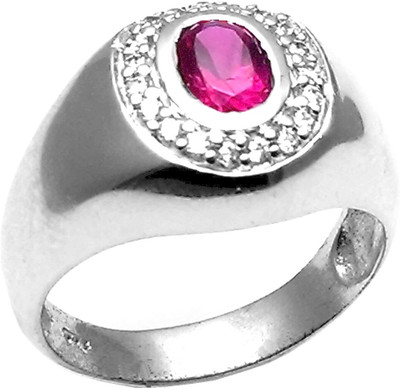 34% OFF on Jewel Craft Silver Ruby Rhodium Plated Ring