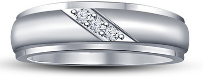 

Vorra Fashion Three Stone Band Sterling Silver Cubic Zirconia Platinum Plated Ring