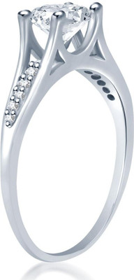

Sukkhi Cubic Zirconia Stone Studded Solitaire Alloy Cubic Zirconia Rhodium Plated Ring, Silver