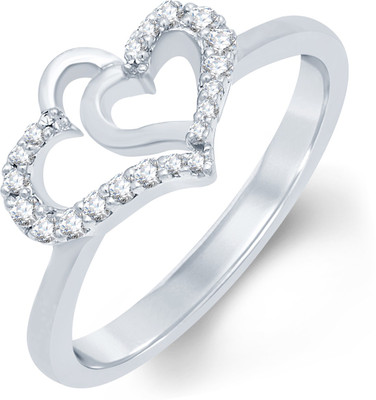 

Tarama Sterling Silver Swarovski Zirconia Silver Plated Ring, White