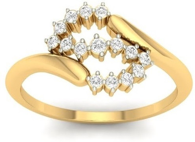 

Jewels5 Adhisi 18kt Diamond Yellow Gold ring(Rhodium Plated)