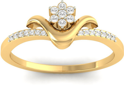 

Jewels5 Bloosom 14kt Diamond Yellow Gold ring(Rhodium Plated)
