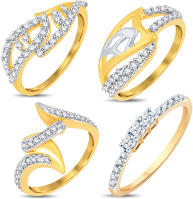 

Sukkhi Alloy Cubic Zirconia Gold-plated Plated Ring Set, Gold;white