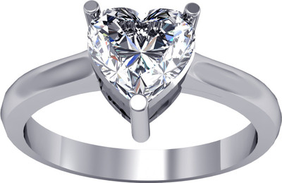 82% OFF on Suvam Jewels Metal Zircon Rhodium Plated Ring