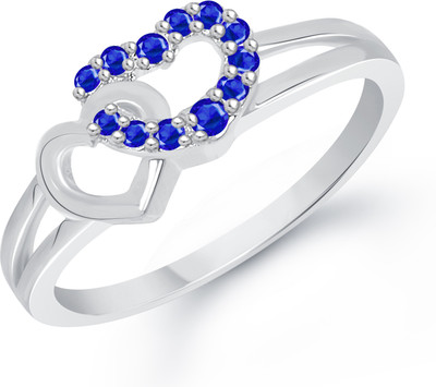 

VK Jewels Adored Togetherness Heart Alloy Cubic Zirconia Rhodium Plated Ring, Silver