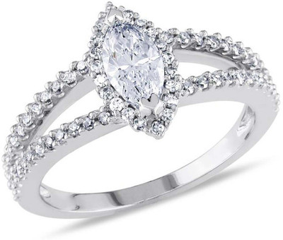 

Kiara Jewellery Sterling Silver Swarovski Zirconia Rhodium Plated Ring, White