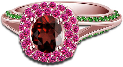 

Anopchand Tilokchand Jewellers Silver Cubic Zirconia Gold-plated Plated Ring, Pink