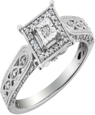 

AG Jewellery Sterling Silver Swarovski Crystal Ring, White