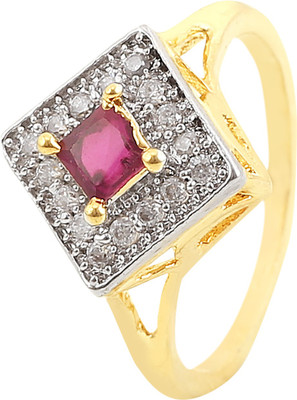 

Fasherati Stone Studded Square Crystal Crystal Ring, Silver