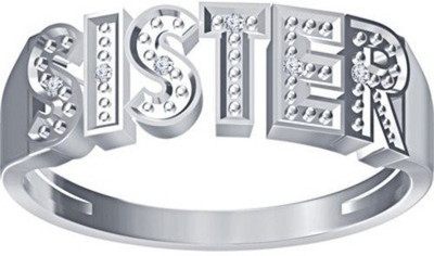 

Anopchand Tilokchand Jewellers Silver Cubic Zirconia Gold-plated Plated Ring, Platinum
