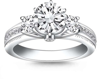 

Kiara Jewellery Sterling Silver Swarovski Zirconia Rhodium Plated Ring, White