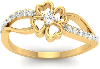 

Jewels5 Rockrose 14kt Diamond Yellow Gold ring(Rhodium Plated)
