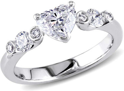 

Kiara Jewellery Sterling Silver Swarovski Zirconia Rhodium Plated Ring, White