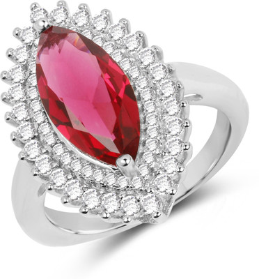 

Johareez Beautiful Sterling Silver Cubic Zirconia Rhodium Plated Ring, Pink