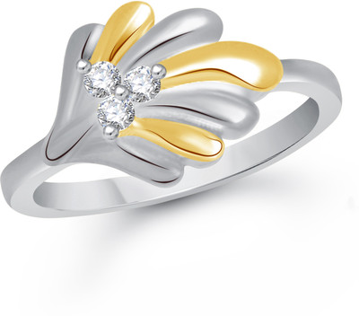 

VK Jewels Three Stones Leaf Alloy Cubic Zirconia Gold Plated Ring