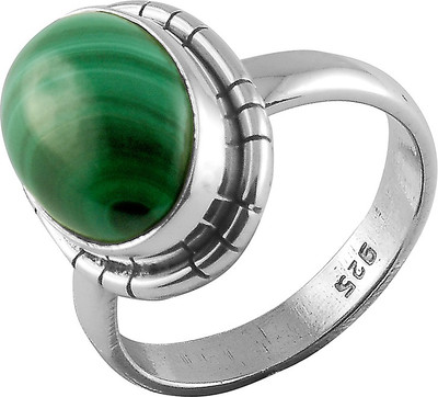 

Zivah Green Semi Precious Gemstone Sterling Silver Malachite Ring