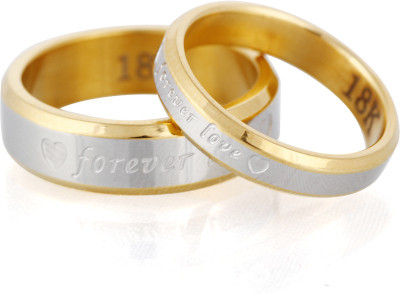 Aaishwarya Forever Love Couple' Alloy 18K Yellow Gold Plated Ring Set