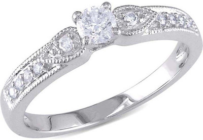 

Kiara Jewellery Sterling Silver Swarovski Zirconia Rhodium Plated Ring, White
