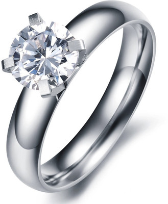 50% OFF on Ziveg 92.5 Made with Swarovski Zirconia Sterling Silver Silver Plated Ring