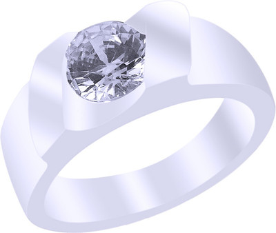 

Elotic Silver Cubic Zirconia Rhodium Plated Ring, White