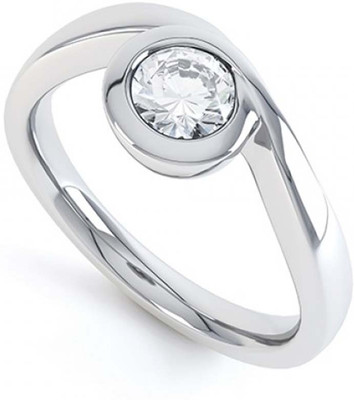 

Kiara Jewellery Sterling Silver Swarovski Crystal Sterling Silver Plated Ring, White