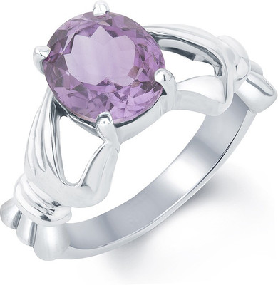 

G-Luck Jamunia Stone Weight - 5.10 Carat / 6.00 Ratti Silver Amethyst Ring, Purple