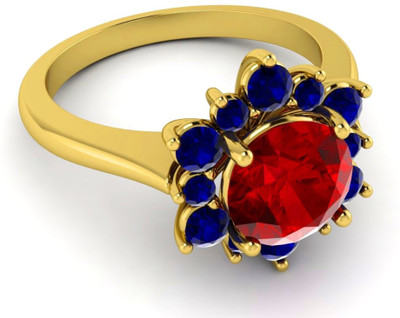 

Parshva Diam Silver Sapphire Gold-plated Plated Ring, Yellow
