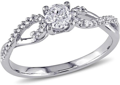 

Kiara Jewellery Sterling Silver Swarovski Zirconia Rhodium Plated Ring, White