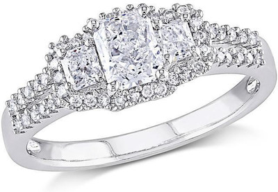

Kiara Jewellery Sonal Sterling Silver Swarovski Zirconia Gold-plated Plated Ring