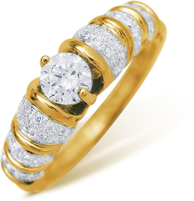 5% OFF on Ishtaa 18kt Cubic Zirconia Yellow Gold ring(Yellow Gold Plated)