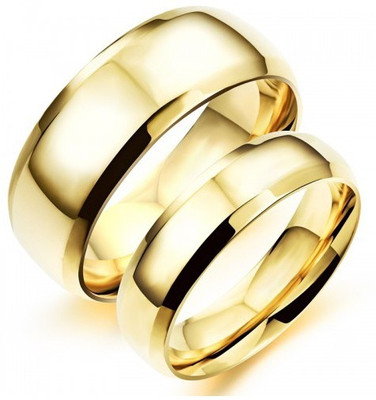 

Aaishwarya Golden Glaze Stainless Steel Ring Set, Gold