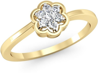

Kataria Jewellers The Fayanna American Diamond 92.5 BIS Hallmarked Silver Ring, Yellow