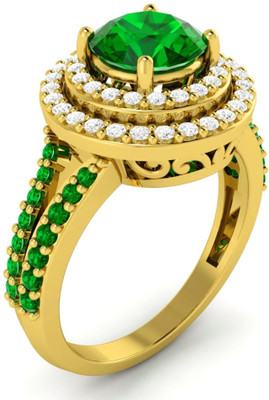 

Parshva Diam Silver Cubic Zirconia Gold-plated Plated Ring, Yellow