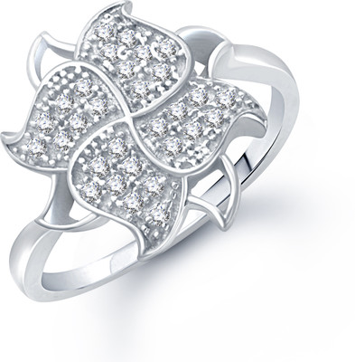 VK Jewels Estonish Micro Shaped for Women and Girls Alloy Cubic Zirconia Rhodium Plated Ring