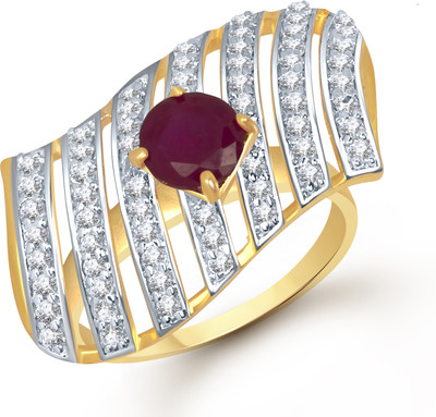 87% OFF on VK Jewels Excellent Design Shaped for Women and Girls Alloy Cubic Zirconia Gold Plated Ring