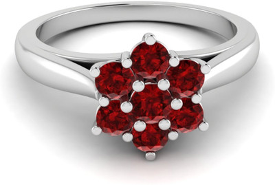 

Parshva Diam Silver Sapphire Gold-plated Plated Ring, White