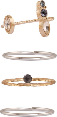 

Oomph! Gold Crystal Fashion Jewellery Ring Set for Women, Girls & Ladies Metal Ring Set