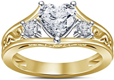

Vorra Fashion Love Heart Sterling Silver Cubic Zirconia Gold-plated Plated Nail Ring, Yellow