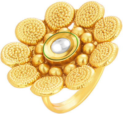 

Sukkhi Beguiling Designer Traditional Cocktail Jalebi Gold Plated Kundan Alloy Gold-plated Plated Ring