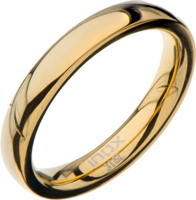 

Inox Jewelry Polished 3mm Band Stainless Steel Ring, Gold