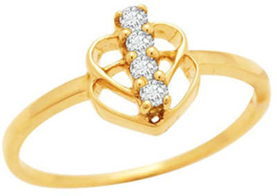 

Kiara Jewellery Sterling Silver Cubic Zirconia Rhodium Plated Ring, Gold